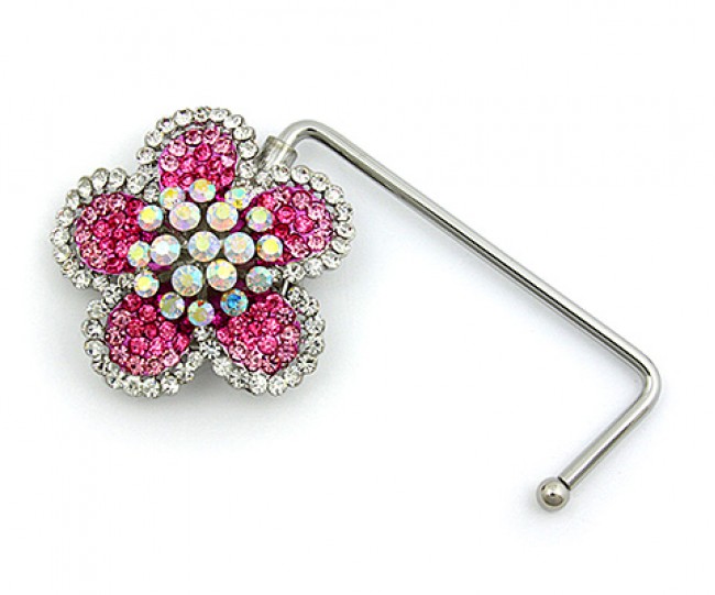 Handbag Hanger - Rhinestone Flower - Fuchsia -BH-GB1292FU